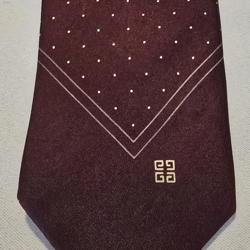 Givenchy Burgundy Tie with Dot Pattern